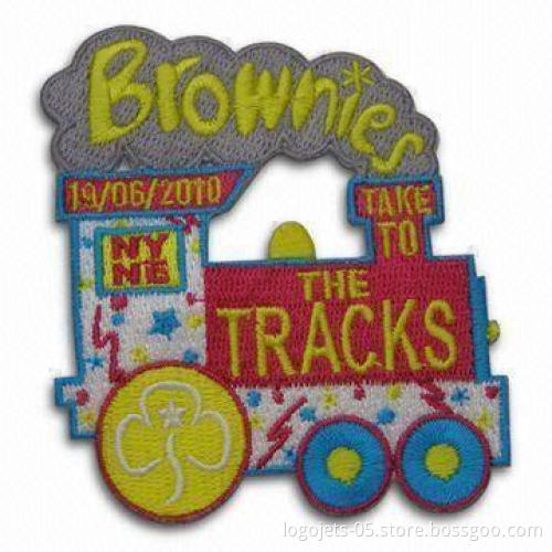 Embroidered Patch with Heat Cut Boarder and Twill Background